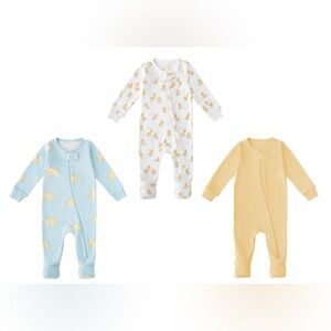 Member’s Mark 3 Pack Footie Pajamas 100% Organic Cotton Size 3 Months NWT